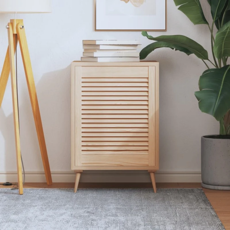 vidaXL skabslåge 61,5x49,4 cm lameldesign i massivt fyrretræ