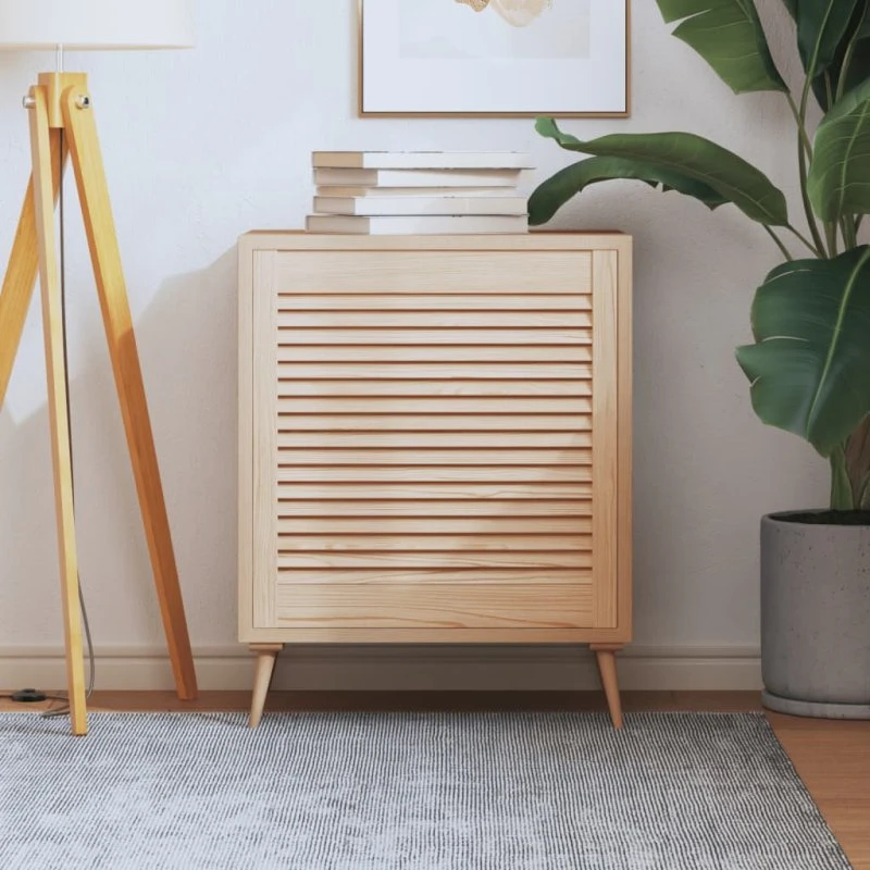 vidaXL skabslåge 61,5x59,4 cm lameldesign massivt fyrretræ