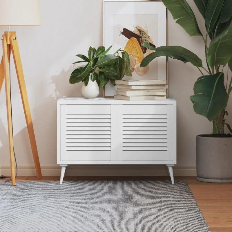 vidaXL skabslåger 2 stk. 39,5×39,4 cm lameldesign hvid