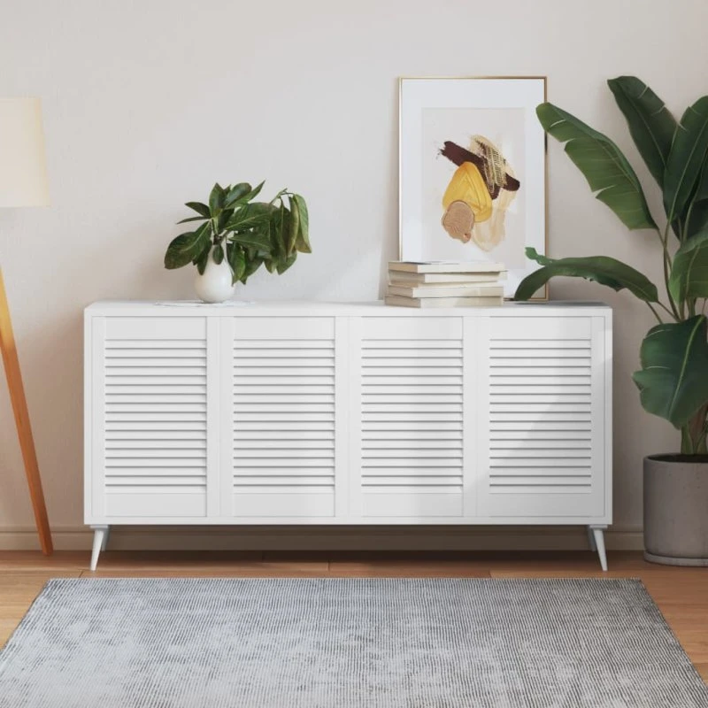 vidaXL skabslåger 4 stk. 61,5x39,4 cm lameldesign massivt fyr hvid