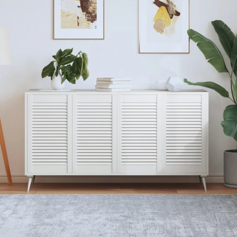 vidaXL skabslåger 4 stk. 69x39,4 cm lameldesign, massivt fyr, hvid