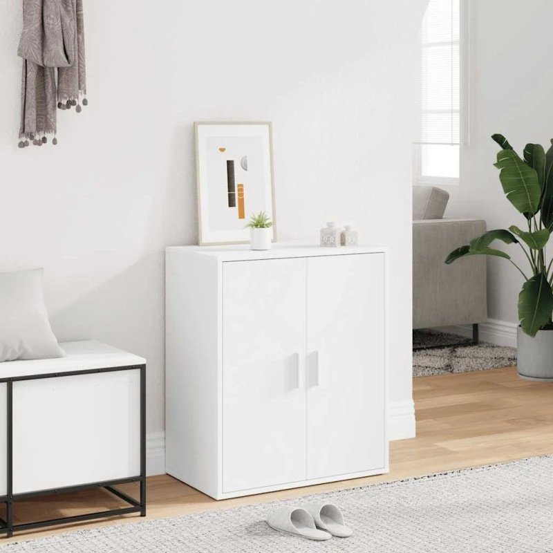 vidaXL skoskab 60x35x70 cm hvid, konstrueret træ