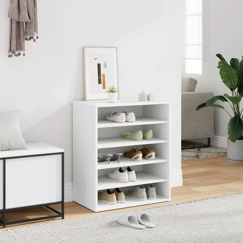 vidaXL skoreol 60x35x70 cm hvid, 5 hylder