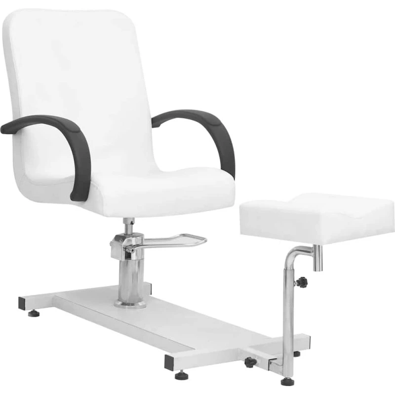 vidaXL massagestol 127x60x98 cm kunstlæder hvid m. fodskammel