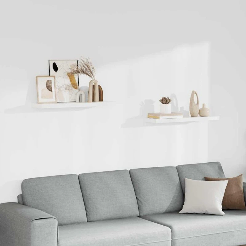 vidaXL væghylder 2 stk. 80x23,5x3,8 cm MDF – hvid