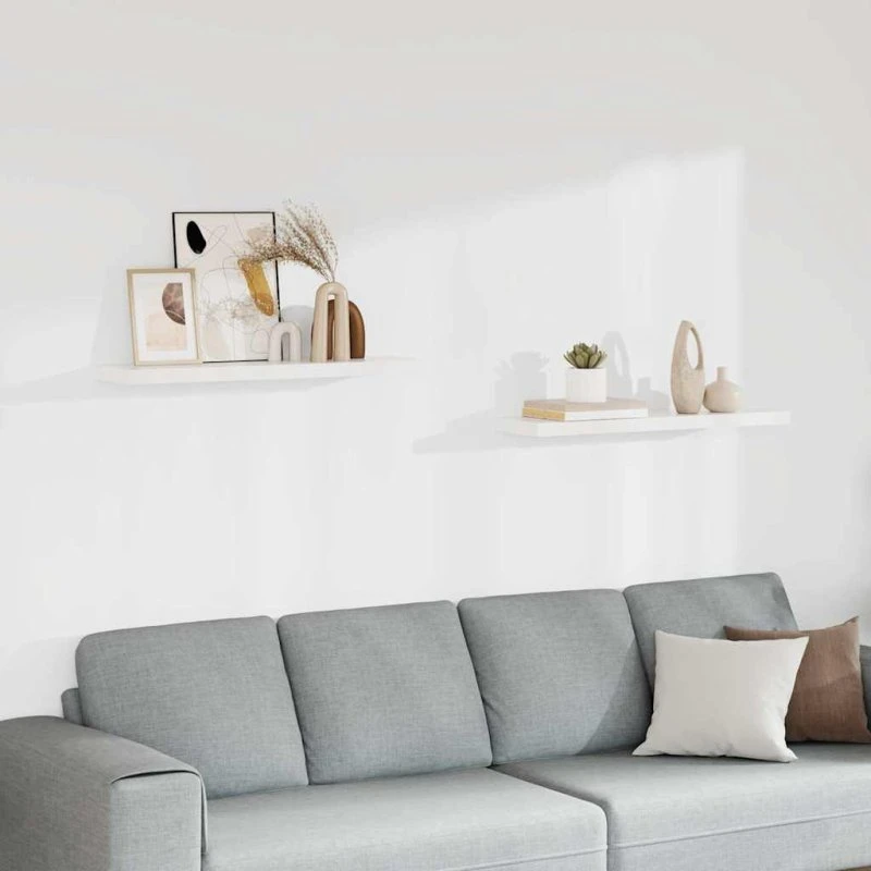 vidaXL væghylder 2 stk. 90x23,5x3,8 cm MDF hvid