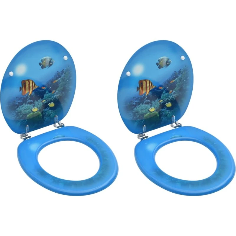 vidaXL Toiletsæder 2 stk MDF – Havbundsdesign