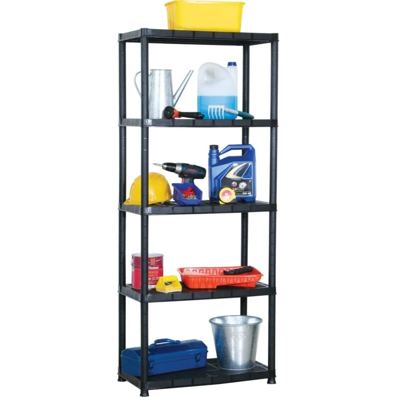 vidaXL opbevaringsreol 5 hylder 71x38x170 cm sort