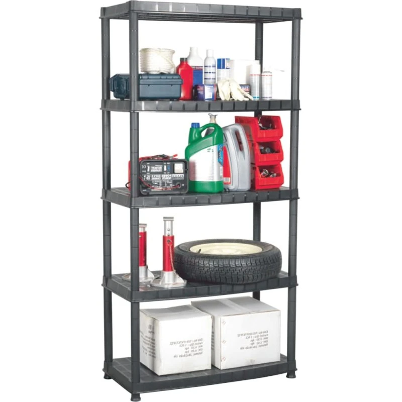 vidaXL opbevaringsreol 5 hylder 85x40x185 cm, sort