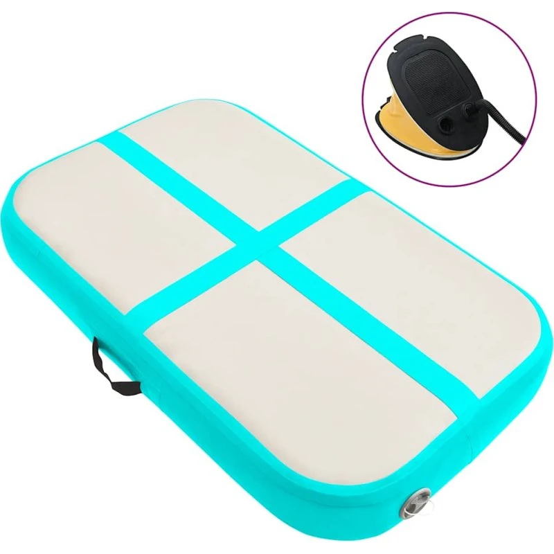 vidaXL Oppustelig gymnastikmåtte 60x100x20 cm PVC, grøn