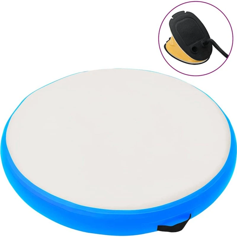 vidaXL Oppustelig gymnastikmåtte 100x100x20 cm PVC blå