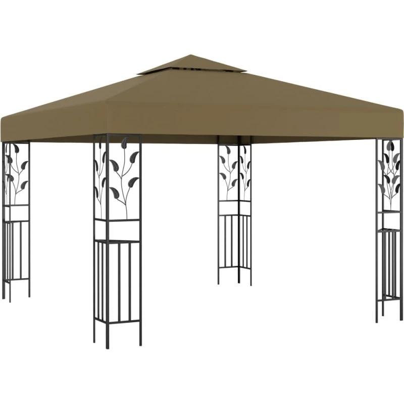 vidaXL pavillon 3x3 m 180 g/m² gråbrun