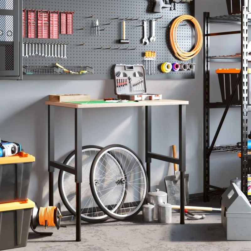 vidaXL stel til arbejdsbænk 2 stk. 55 x (69–95,5) cm sort