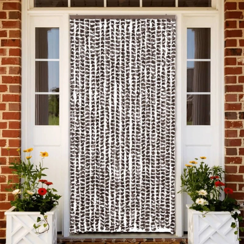 vidaXL insektgardin 90x220 cm chenille brun/hvid