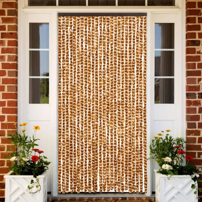 vidaXL insektgardin chenille 100x220 cm okker/hvid