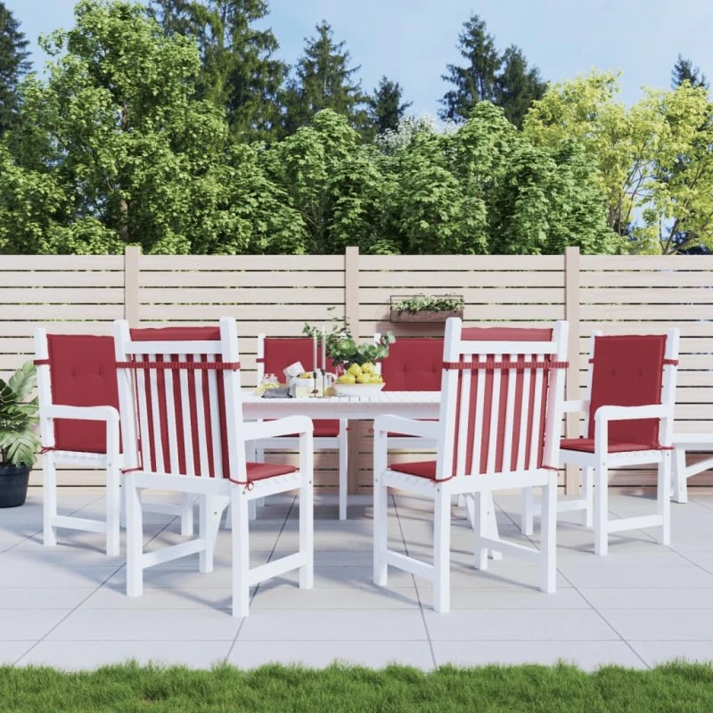 vidaXL stolehynde lav ryg 6 stk 100x50x3 cm oxford vinrød