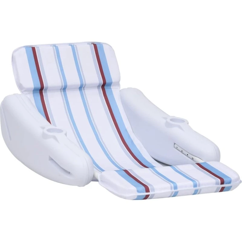 vidaXL oppustelig poolstol 140x83x60 cm – hvid/blå/brun