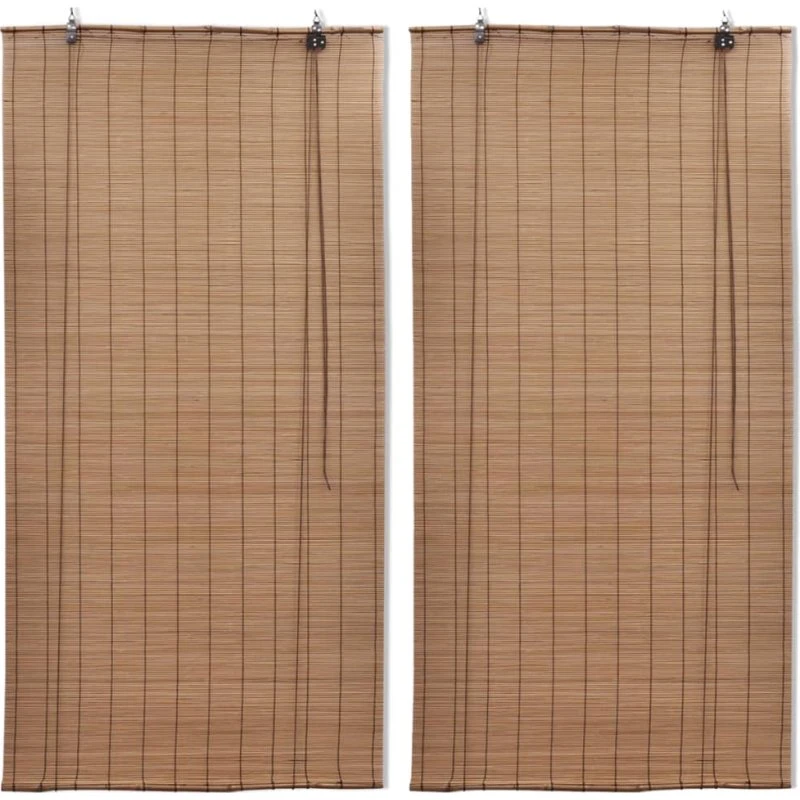 vidaXL rullegardiner 2 stk. 80 x 160 cm bambus brun
