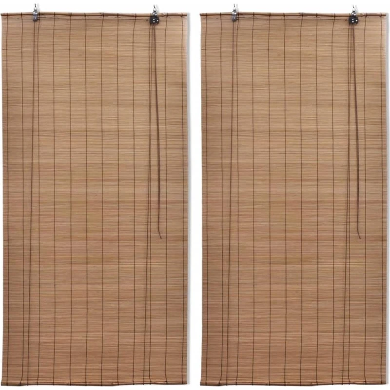 vidaXL rullegardiner 2 stk. 100x160 cm bambus, brun