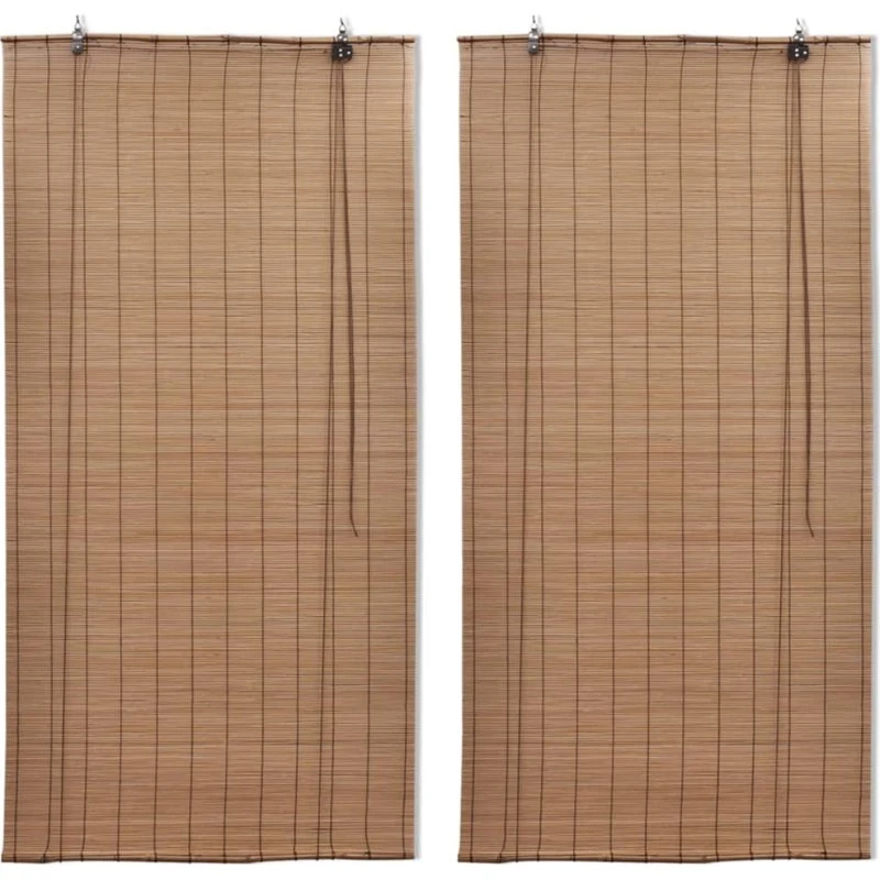 vidaXL bambusrullegardiner 2 stk. 120x220 cm, brun