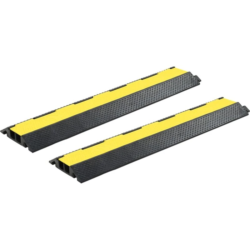 vidaXL kabelbeskytterrampe 2 stk. 2 kanaler 101,5 cm, gul