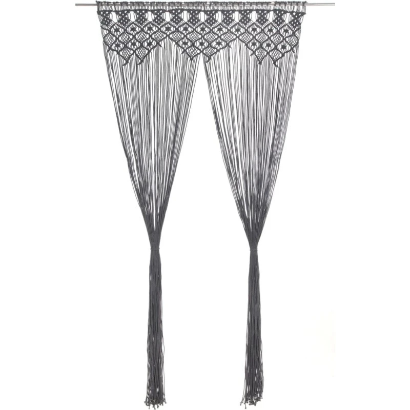 vidaXL macramégardin 140x240 cm bomuld antracitgrå