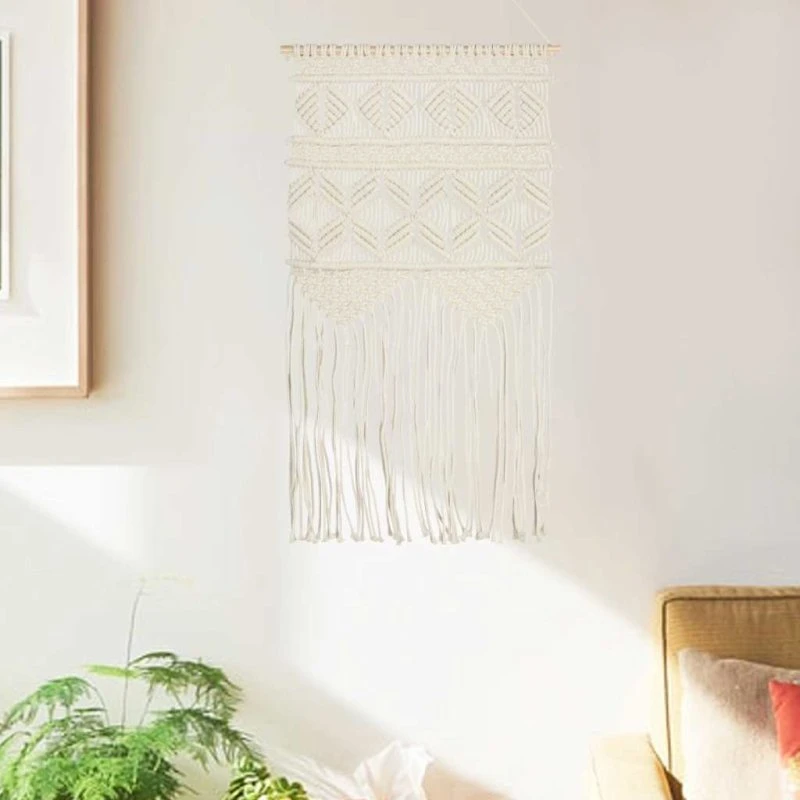 vidaXL macramédrømmefanger 40x80 cm bomuld, grå