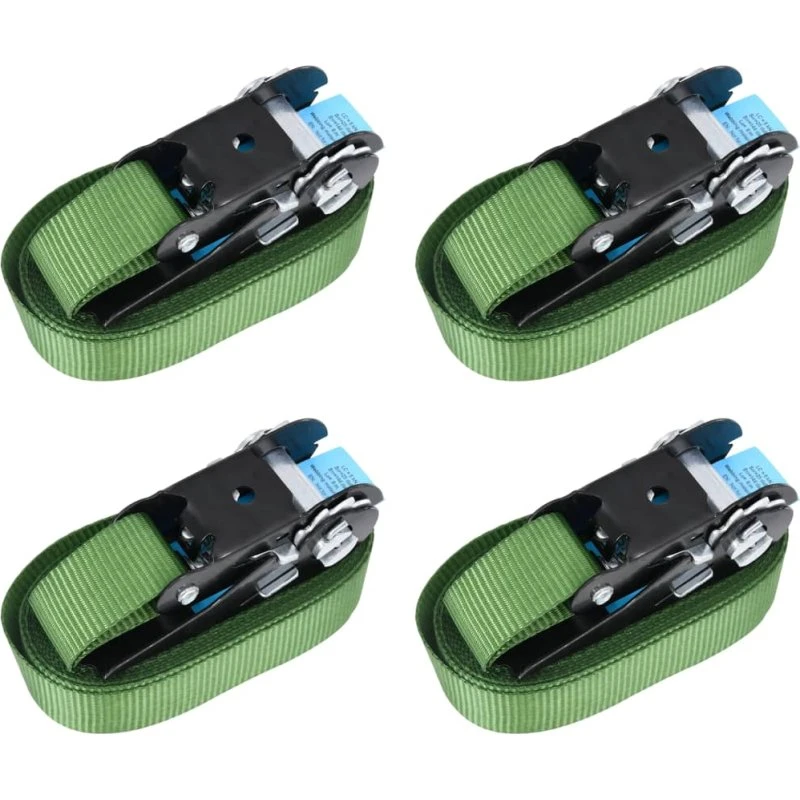 vidaXL surringsbånd m. skralde 4 stk 800 daN 6 m grøn