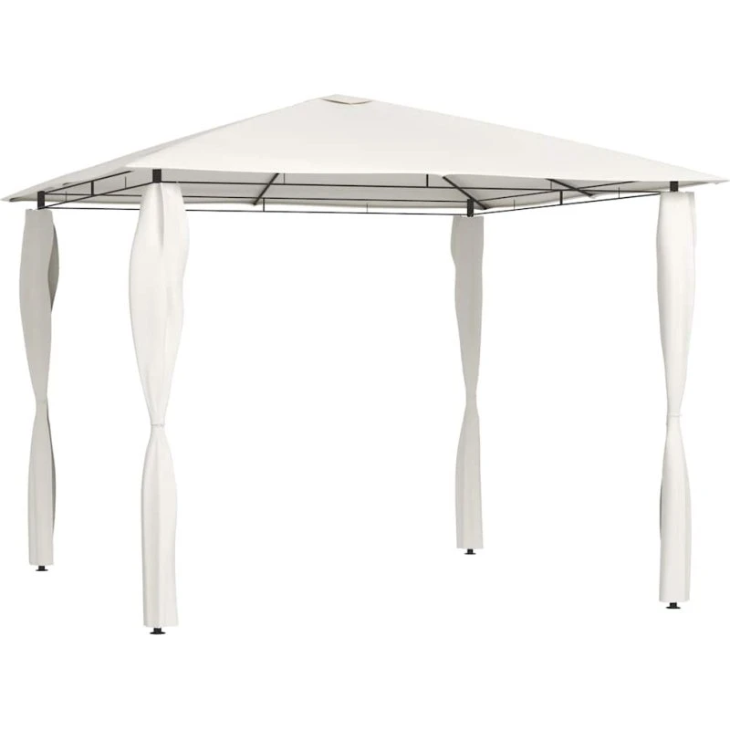 vidaXL pavillon med stolpeovertræk 3x3x2,6 m 160 g/m² creme