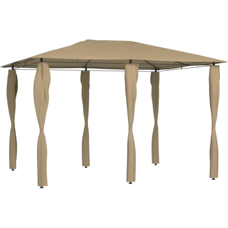 vidaXL pavillon med stolpeovertræk 3 x 4 x 2,6 m 160 g/m² gråbrun