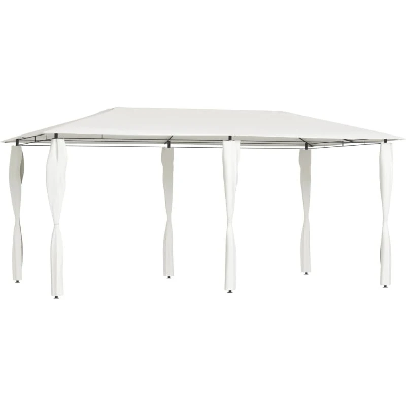 vidaXL pavillon 2,98x5,3x2,59 m 160 g/m² creme med stolpeovertræk