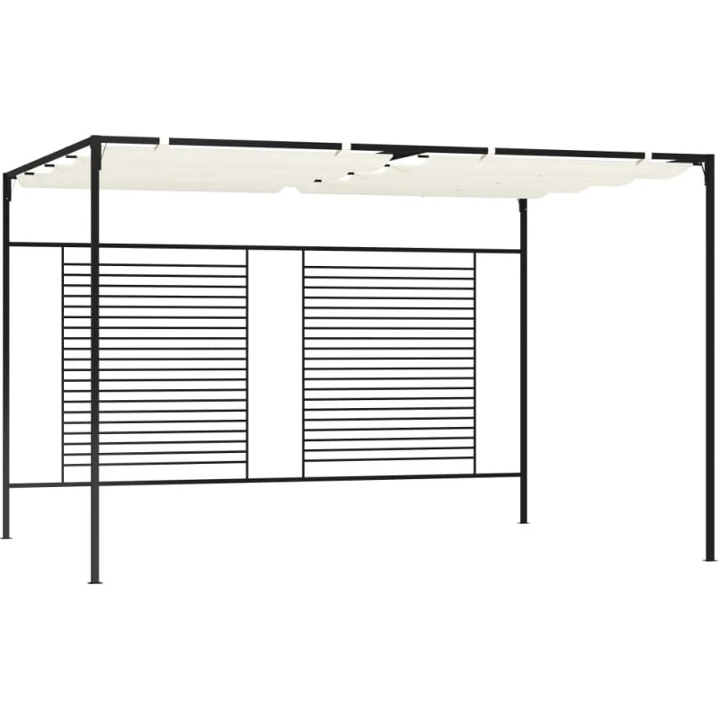 vidaXL havepavillon med udtrækkeligt tag 3x4x2,3 m creme 180 g/m²