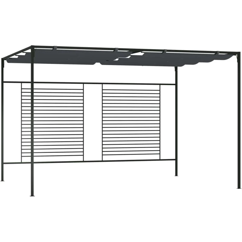 vidaXL havepavillon med udtrækkeligt tag 4x3x2,3 m, 180 g/m² - antracit