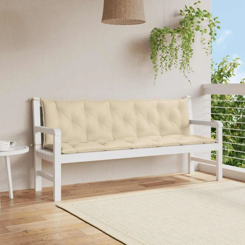 vidaXL hynde til havebænk 180x(50+50)x7 cm Oxfordstof beige