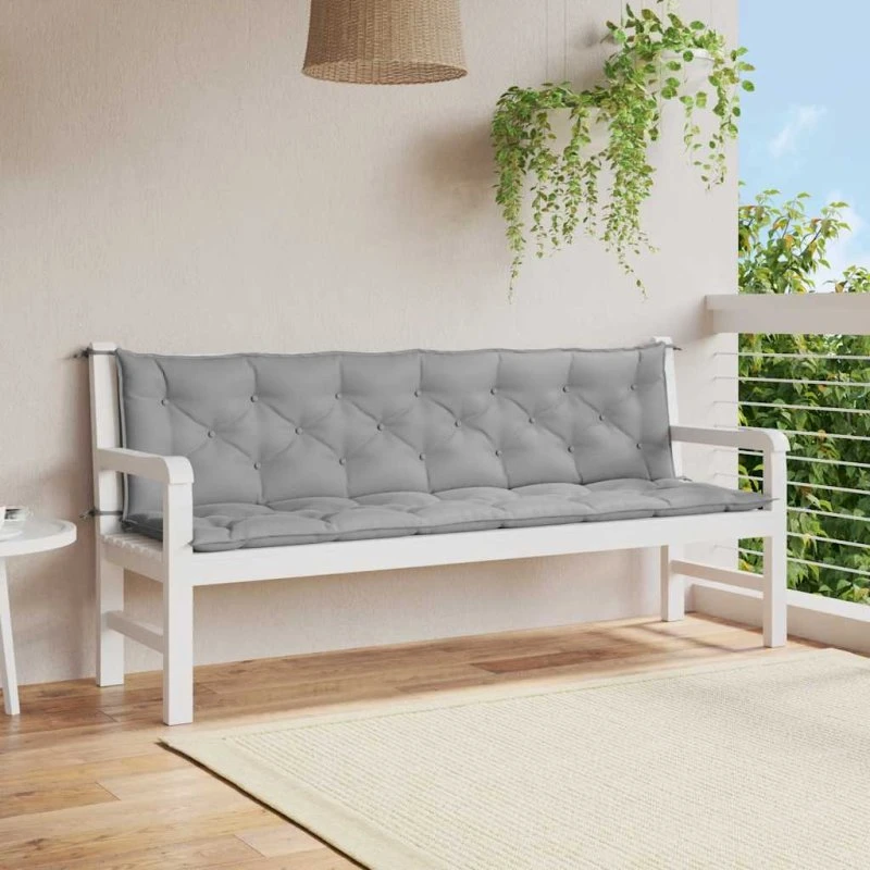 vidaXL hynde til havebænk 200x(50+50)x7 cm grå