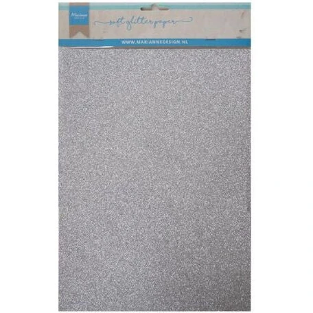 Marianne Design Soft Glitter Paper A4 5 ark – Silver