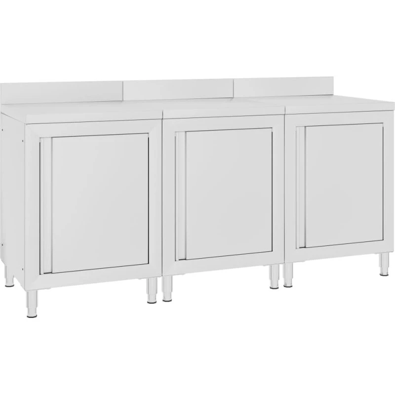 vidaXL kommercielt køkkenbord med skab 180x60x96 cm rustfrit stål