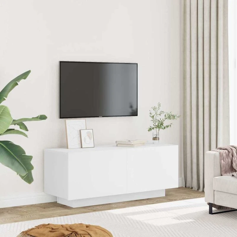 vidaXL TV-bord 100x35x40 cm konstrueret træ, hvid