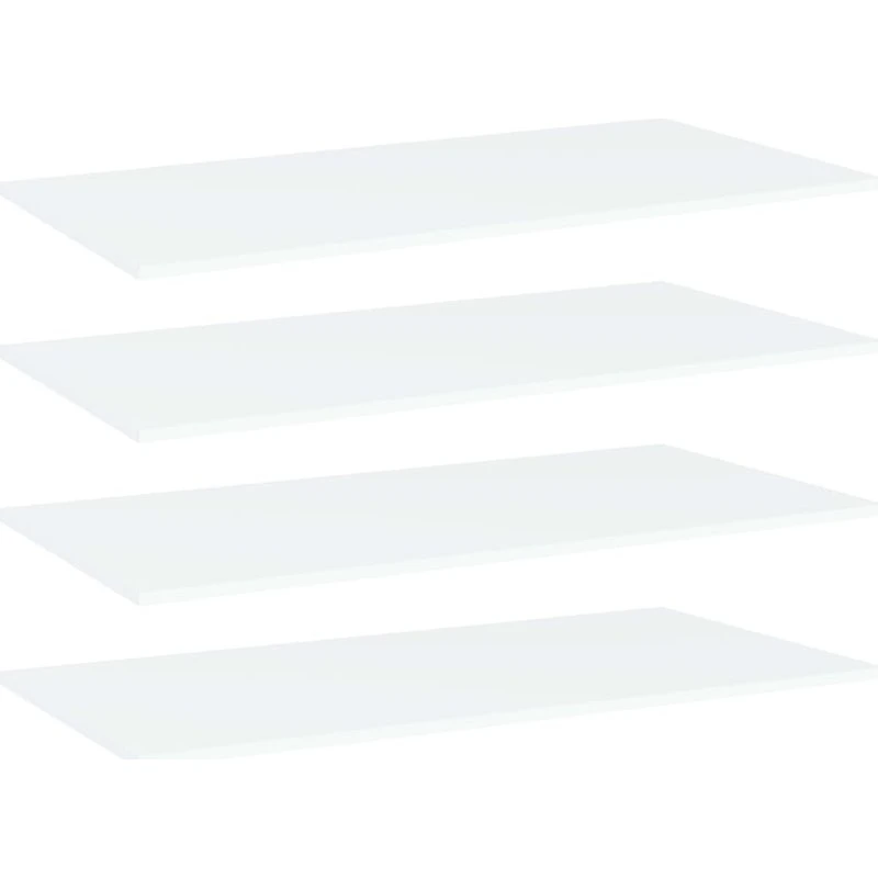 vidaXL 4 stk. boghylder 80×20×1,5 cm konstrueret træ, hvid