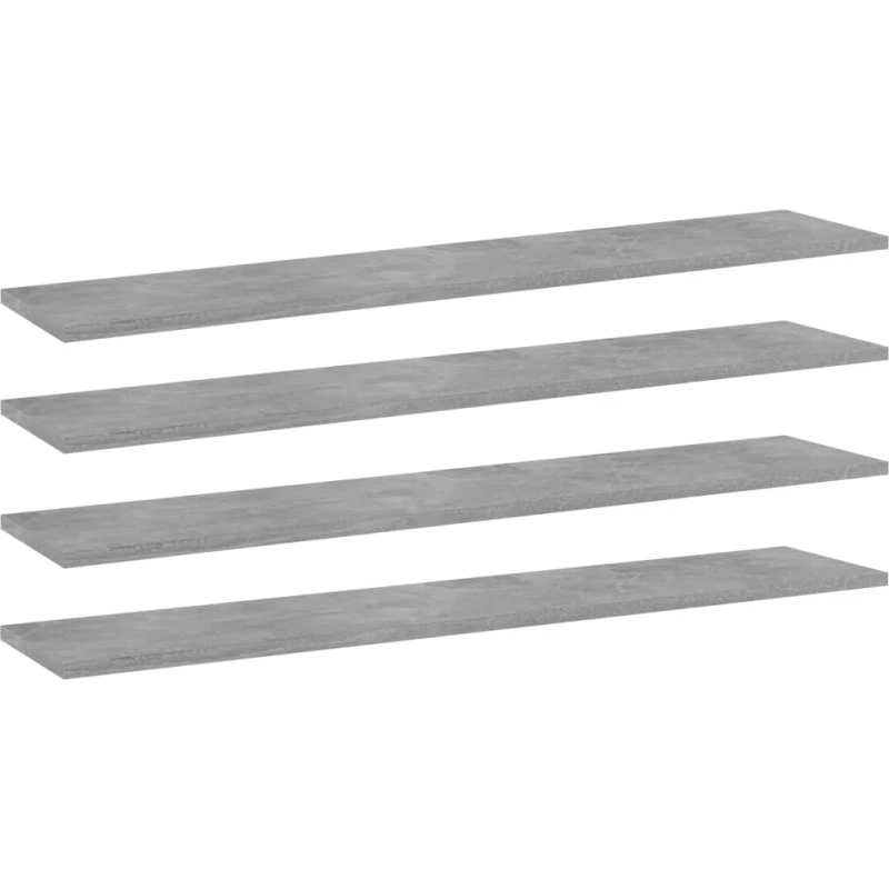 vidaXL boghylder 4 stk. 100x20x1,5 cm betongrå
