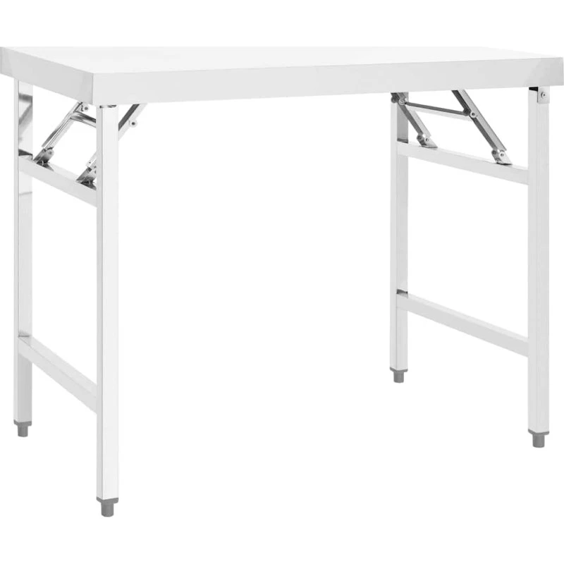 vidaXL foldbart arbejdsbord i rustfrit stål 100x60x80 cm