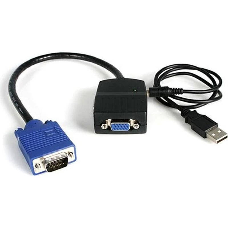 StarTech 2-port VGA-splitter ST122LE, USB-strøm, sort