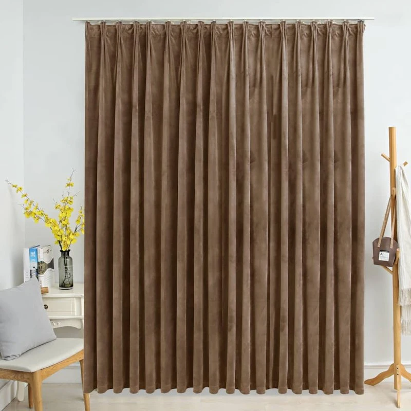 vidaXL mørklægningsgardin fløjl 290 x 245 cm beige