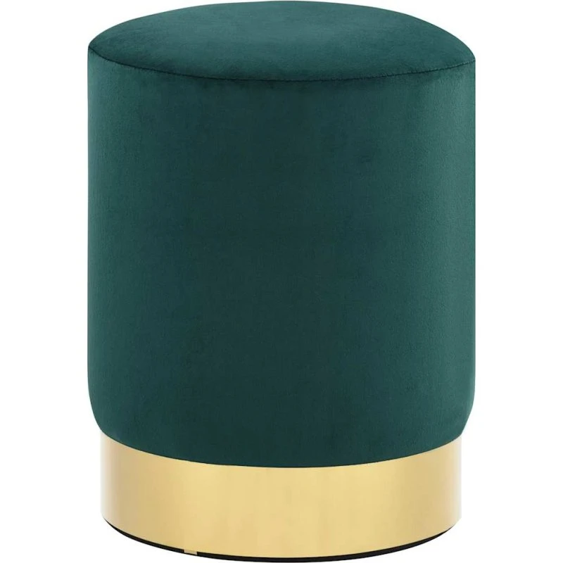 vidaXL puf fløjl 28 x 36 cm mørkegrøn/guld