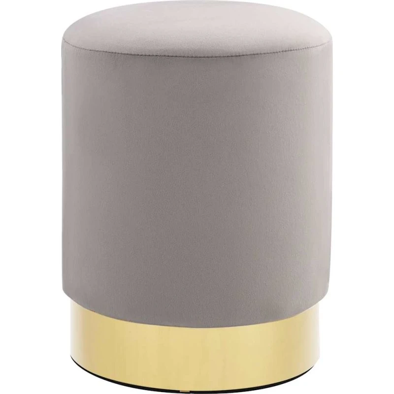 vidaXL puf i fløjl 28 x 36 cm lysegrå med guldfarvet fod