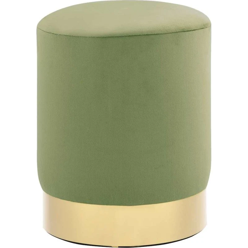 vidaXL puf fløjl 28 x 36 cm grøn med guldfarvet metalfod