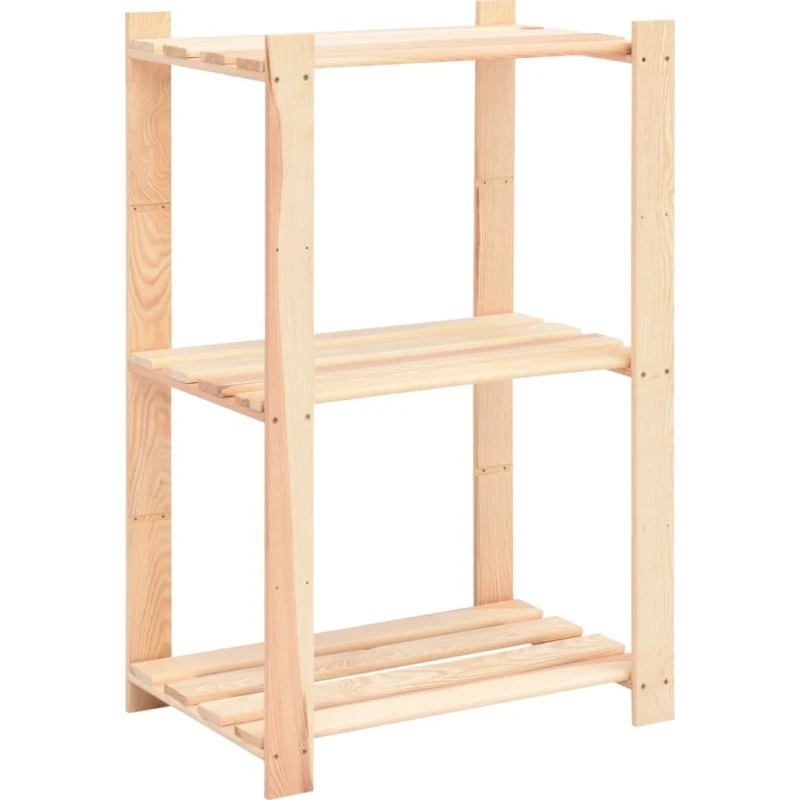 vidaXL reol 3 niveauer 60x38x90 cm i massivt fyrretræ (150 kg)