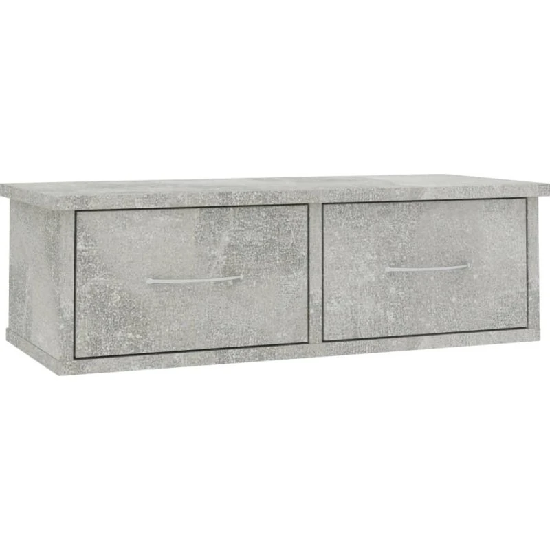 vidaXL væghængt skuffe 60x26x18,5 cm (2 skuffer) betongrå