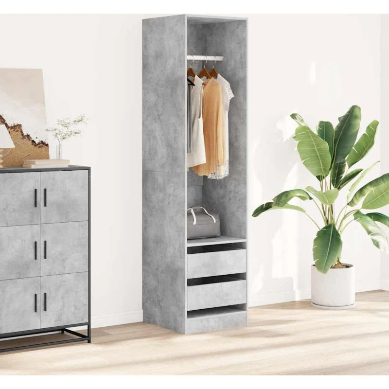 vidaXL klædeskab 50x50x200 cm konstrueret træ betongrå