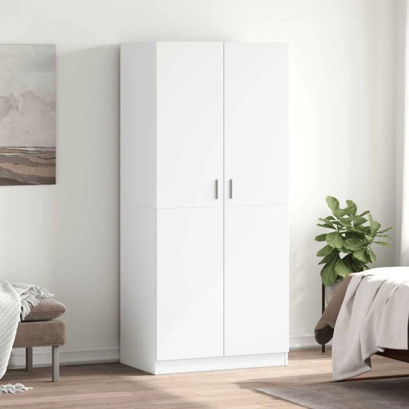 vidaXL klædeskab 80x52x180 cm hvid